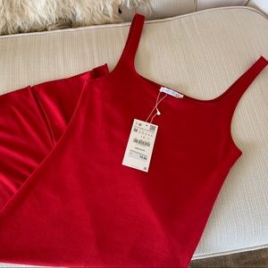 Zara Trafaluc Collection red bodycon mid dress